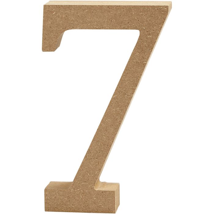 Número, 7, A: 13 cm, grosor 2 cm, 1 ud