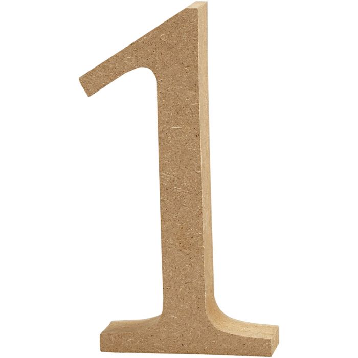 Número, 1, A: 8 cm, grosor 1,5 cm, 1 ud