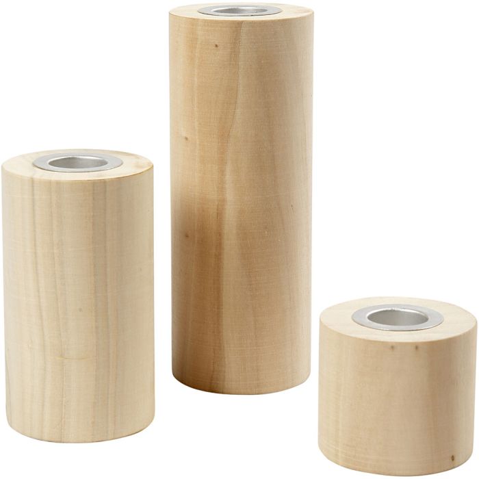 Porta velas, A: 14,5+9+6,5 cm, medida agujero 2,3 cm, 3 ud/ 1 paquete