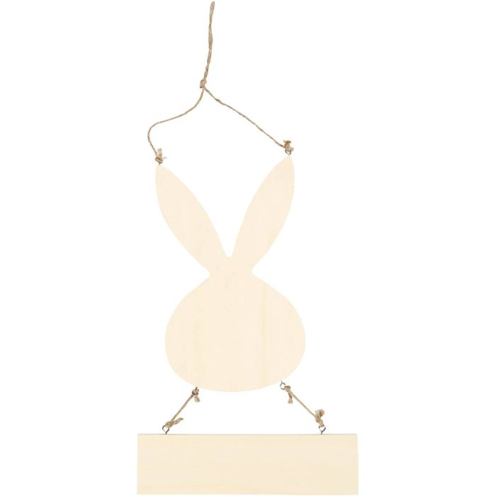 Conejo con letrero, A: 29,5 cm, A: 19,2 cm, 1 ud
