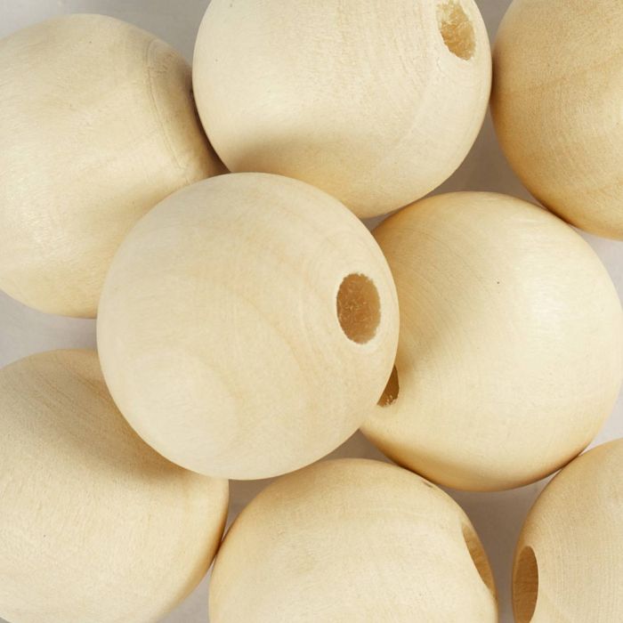 Cuentas de Madera, dia 20, medida agujero 4 mm, 100 ud/ 1 paquete