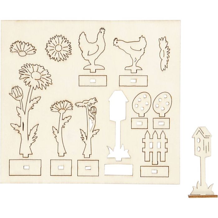 Figuras de madera, L. 15,5 cm, A: 17 cm, grosor 3 mm, 1 paquete