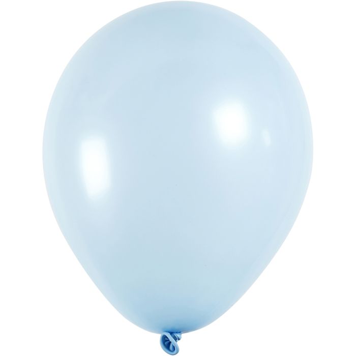 Globos, dia 23 cm, redondo, azul claro, 10 ud/ 1 paquete