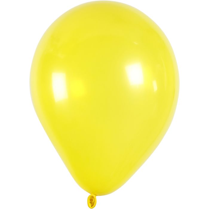 Globos, dia 23 cm, redondo, amarillo, 10 ud/ 1 paquete