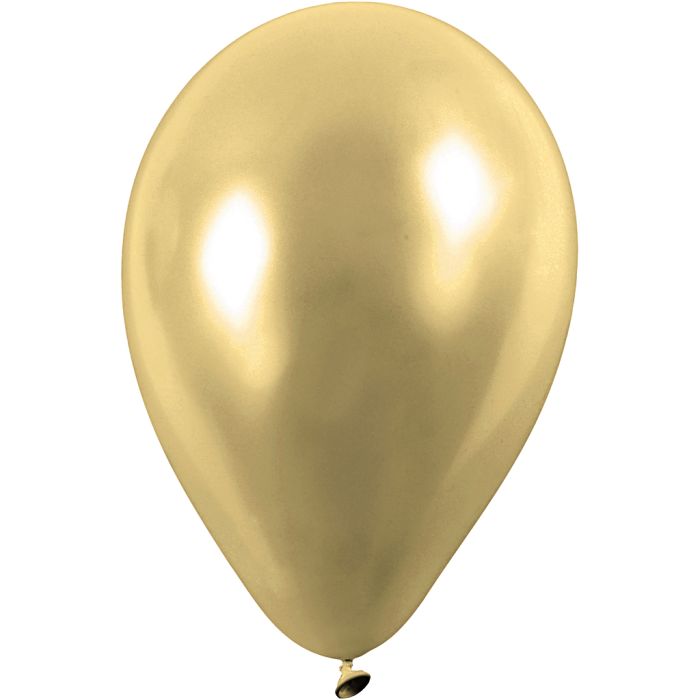 Globos, dia 23 cm, redondo, dorado, 8 ud/ 1 paquete