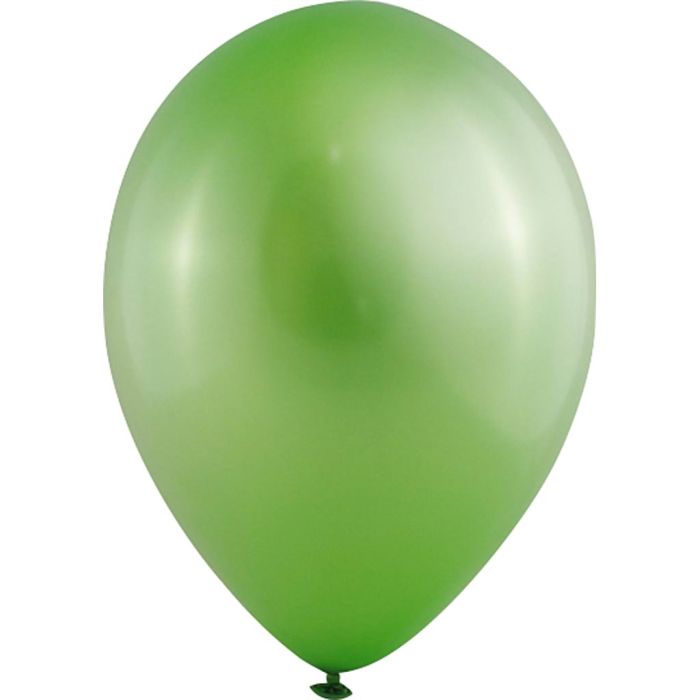 Globos, medidas 23 cm, redondo, verde metalizado, 8 ud/ 1 paquete