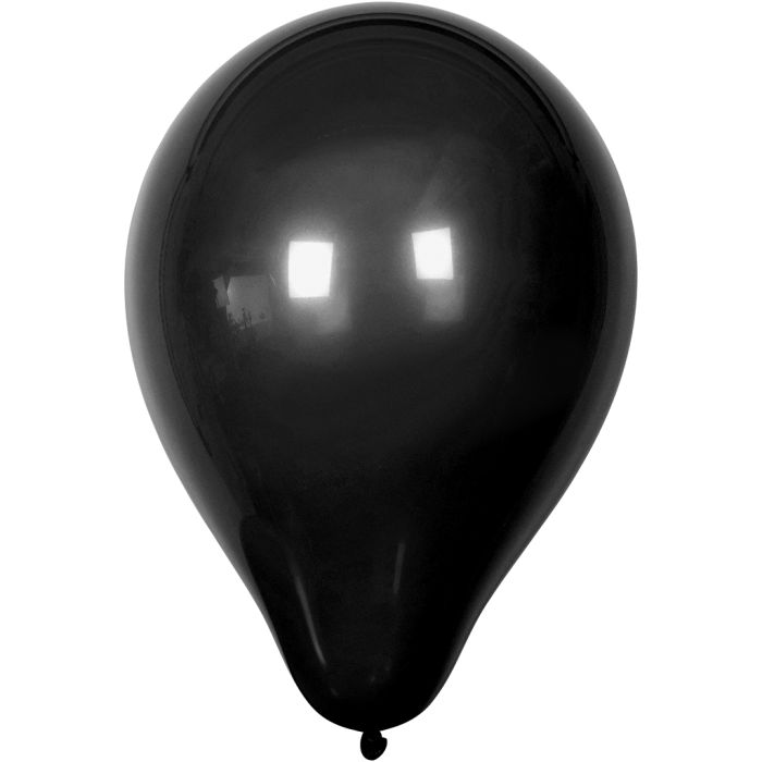Globos, dia 23 cm, redondo, negro, 10 ud/ 1 paquete