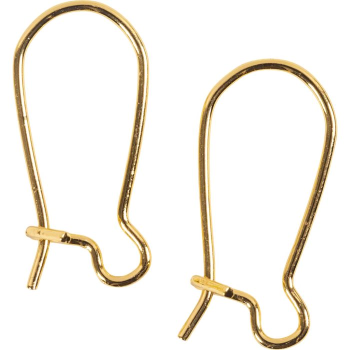 Pendiente forma de riñón, medidas 15 mm, dorado/plateado, 10 ud/ 1 paquete