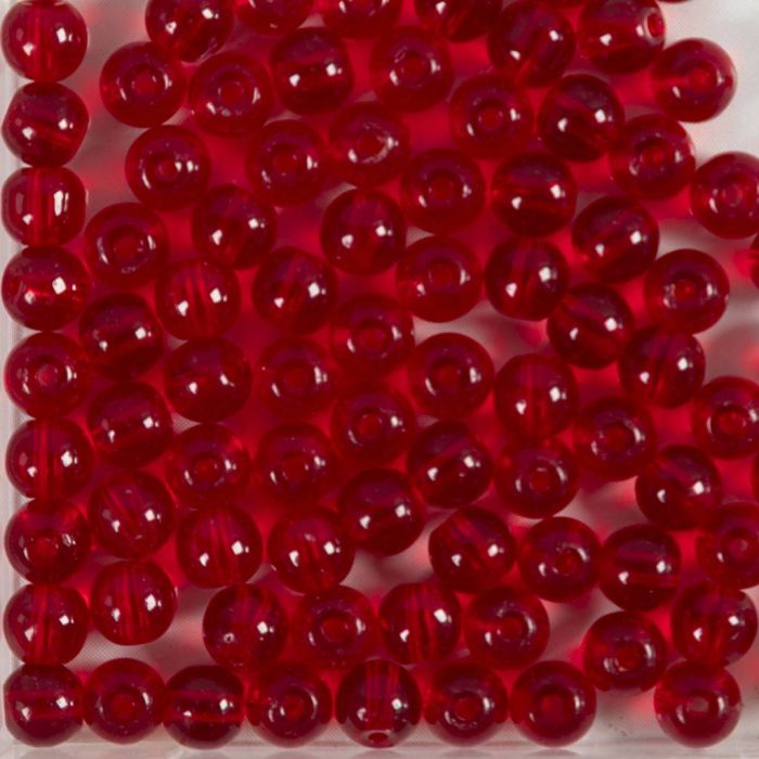 Cuentas de Vidrio, dia 4 mm, medida agujero 1 mm, rojo, 90 ud, 20 gr/ 1 paquete