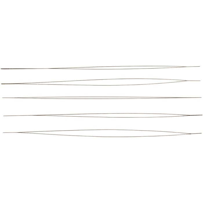 Aguja para cuentas, L. 12 cm, grosor 0,25 mm, 5 ud/ 1 paquete