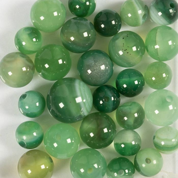 Cuentas de ágata, dia 13+15 mm, medida agujero 0,9-1 mm, verde transparente, 28 ud/ 1 paquete