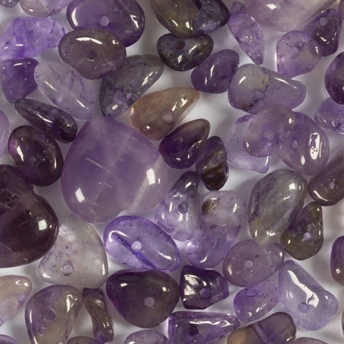 Cuentas de cristal, Amatista, dia 7-12 mm, medida agujero 1 mm, morado, 63 ud/ 1 paquete