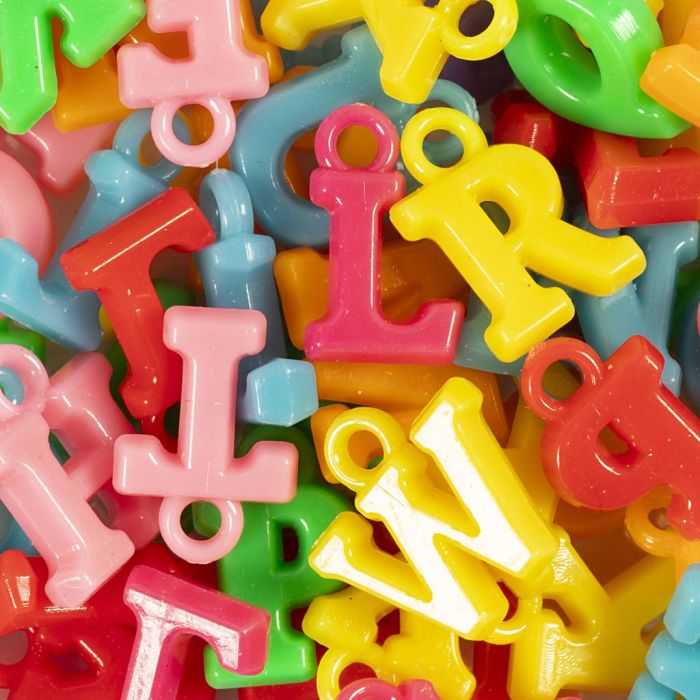 Cuentas con letra, medidas 1-2 cm, 50 gr/ 1 paquete