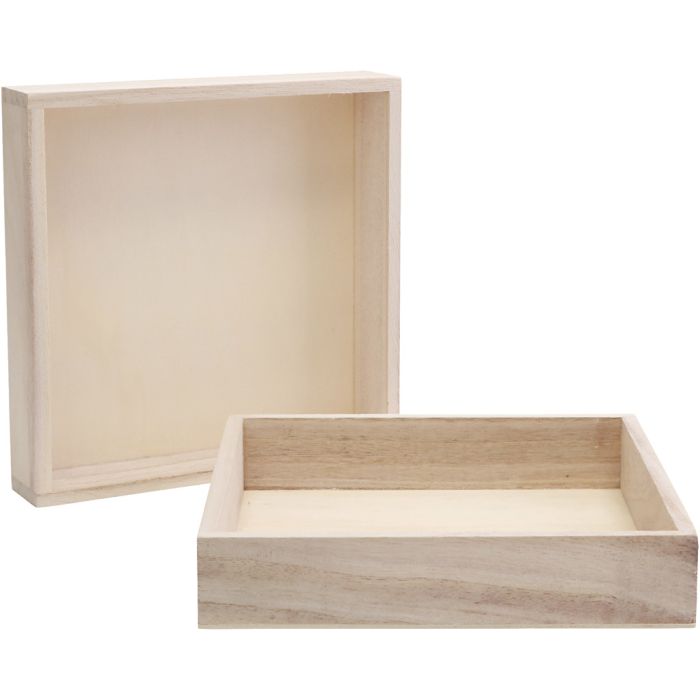 Marcos de madera con borde, medidas 16,2x16,2x3 cm, 10 ud/ 1 paquete