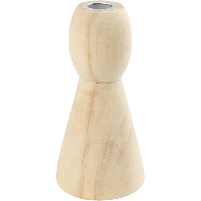 Portavelas de madera cónica, A: 9,5 cm, 1 ud