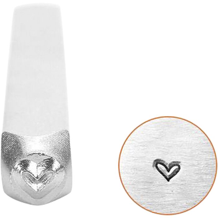 Sello de embossing, Corazón, L. 65 mm, medidas 3 mm, 1 ud