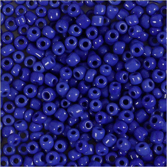 Cuentas de semillas de Rocaille, dia 3 mm, medidas 8/0, medida agujero 0,6-1,0 mm, azul, 25 gr/ 1 paquete