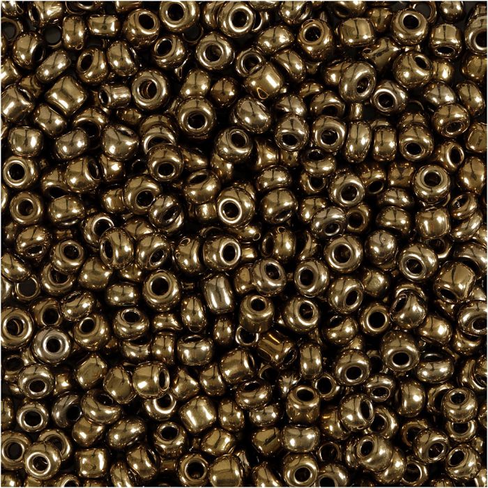 Cuentas de semillas de Rocaille, dia 3 mm, medidas 8/0, medida agujero 0,6-1,0 mm, bronze, 25 gr/ 1 paquete
