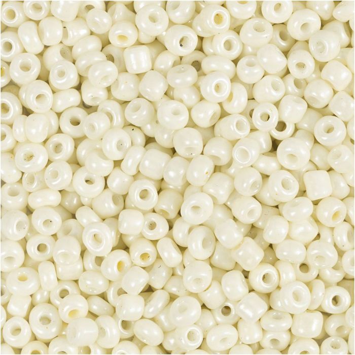 Cuentas de semillas de Rocaille, dia 3 mm, medidas 8/0, medida agujero 0,6-1,0 mm, madre perla, 25 gr/ 1 paquete