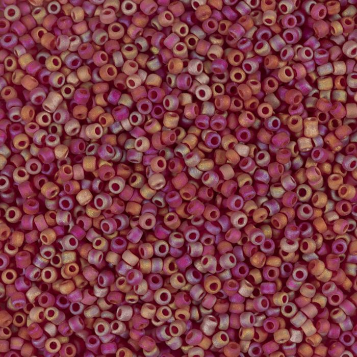 Cuentas de semillas de Rocaille, medida 15/0, dia 1.7 mm, medida agujero 0,5-0,8 mm, rojo, 25 gr/ 1 paquete