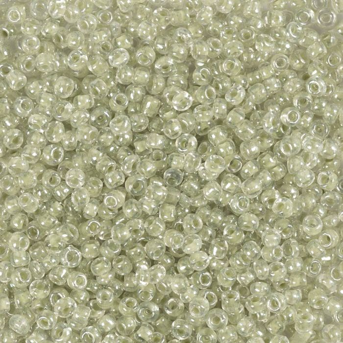 Cuentas de semillas de Rocaille, medida 15/0, dia 1.7 mm, medida agujero 0,5-0,8 mm, madre perla, 25 gr/ 1 paquete