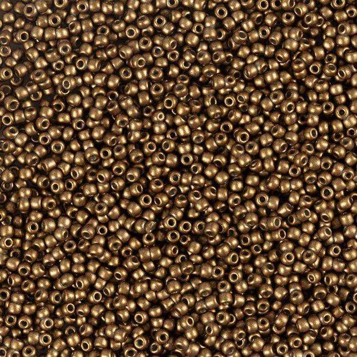 Cuentas de semillas de Rocaille, medida 15/0, dia 1.7 mm, medida agujero 0,5-0,8 mm, bronze, 25 gr/ 1 paquete