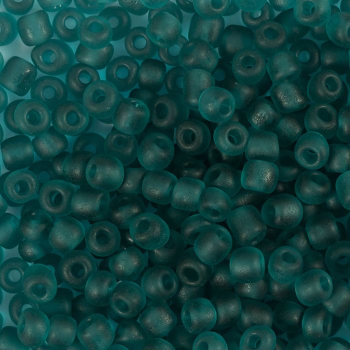 Cuentas de semillas de Rocaille, medida 6/0, dia 4 mm, medida agujero 0,9-1,2 mm, matt frozen, turquesa, 25 gr/ 1 paquete