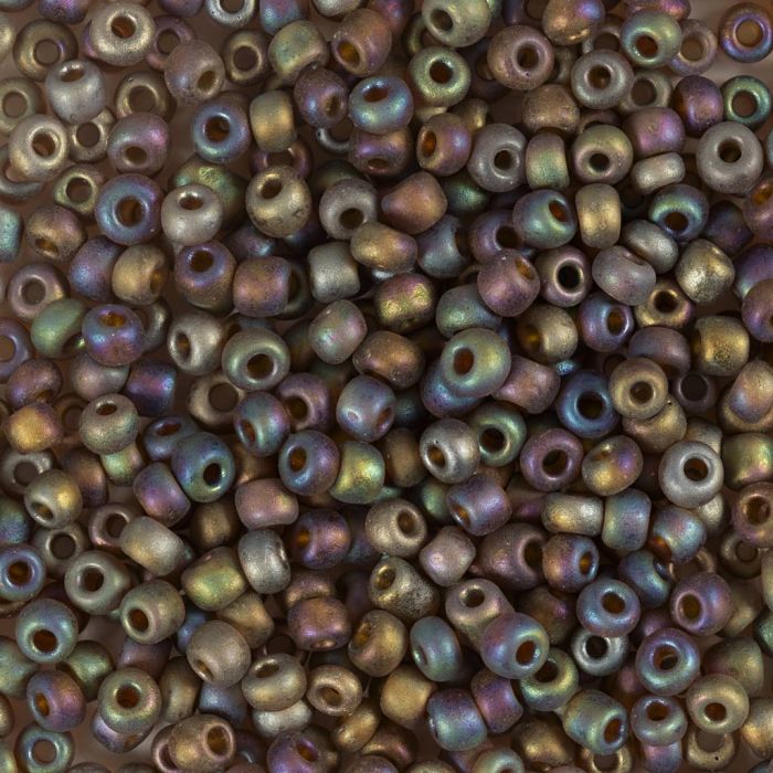 Cuentas de semillas de Rocaille, medida 8/0, dia 3 mm, medida agujero 0,6-1,0 mm, light beige center, 25 gr/ 1 paquete