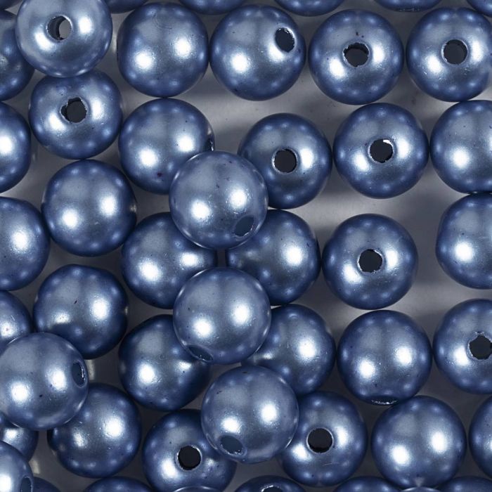 Perlas de Cera, dia 8 mm, medida agujero 1 mm, azul, 50 ud, 20 gr/ 1 paquete