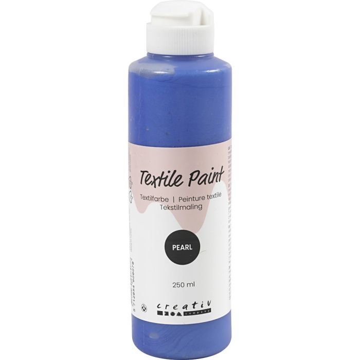 Pintura Textil, perlado, opaco, azul, 250 ml/ 1 botella