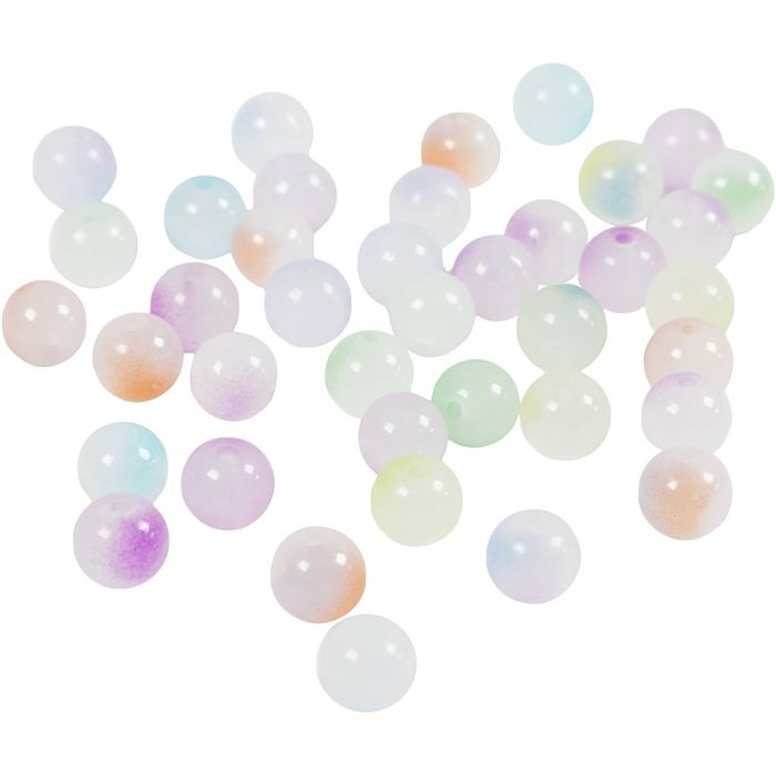 Cuentas de princesa, dia 8 mm, medida agujero 1,5 mm, ca. 900 ud, surtido de colores, 600 gr/ 1 paquete