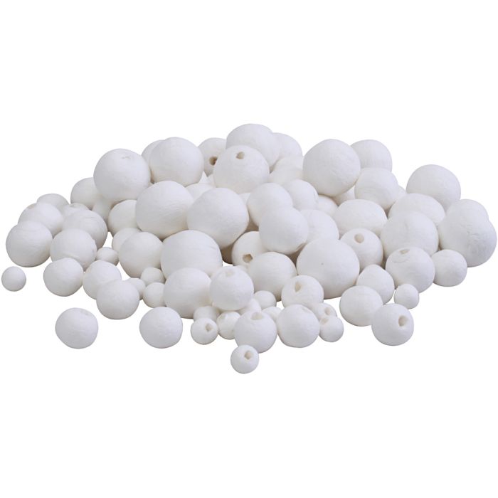 Bola, dia 8+10+15+20 mm, blanco, 100 stdas/ 1 paquete