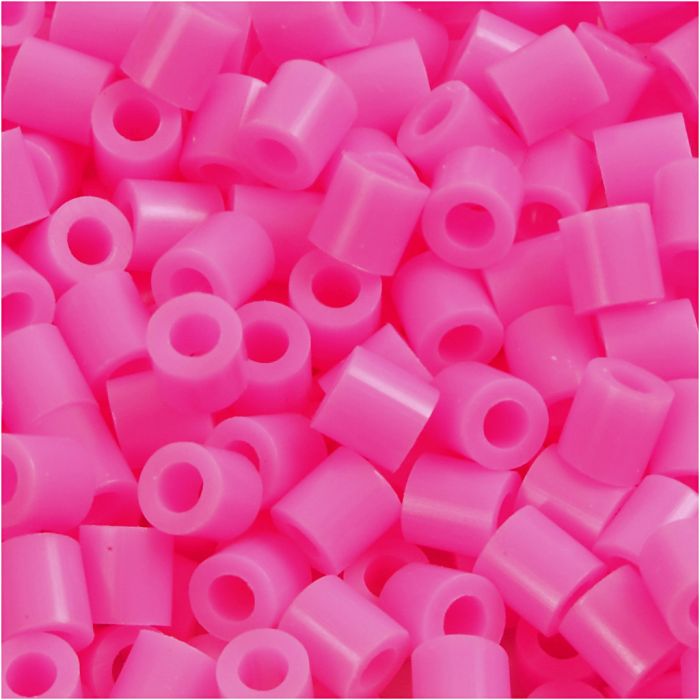 Fuse Beads, medidas 5x5 mm, medida agujero 2,5 mm, medium, rosado (32222), 6000 ud/ 1 paquete