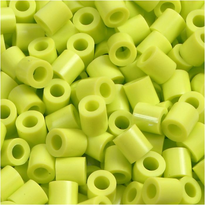 Fuse Beads, medidas 5x5 mm, medida agujero 2,5 mm, medium, verde lima (32241), 1100 ud/ 1 paquete