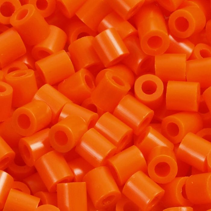 Fuse Beads, medidas 5x5 mm, medida agujero 2,5 mm, medium, naranja transparente (32233), 1100 ud/ 1 paquete