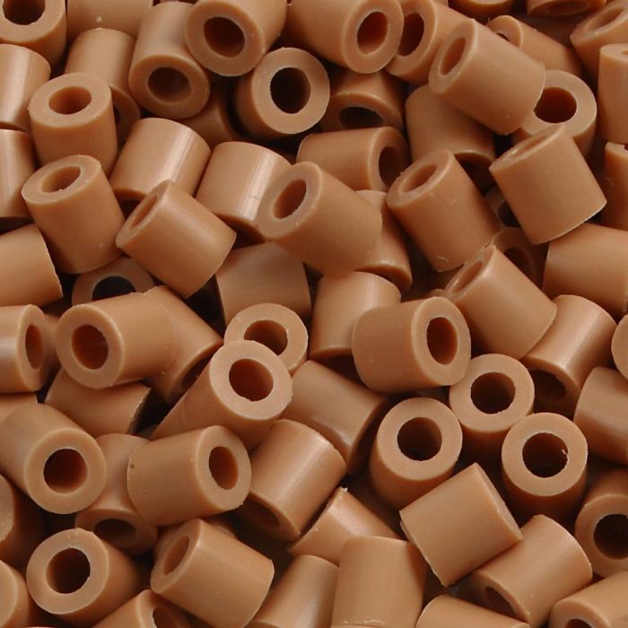Fuse Beads, medidas 5x5 mm, medida agujero 2,5 mm, medium, marrón claro (32260), 1100 ud/ 1 paquete