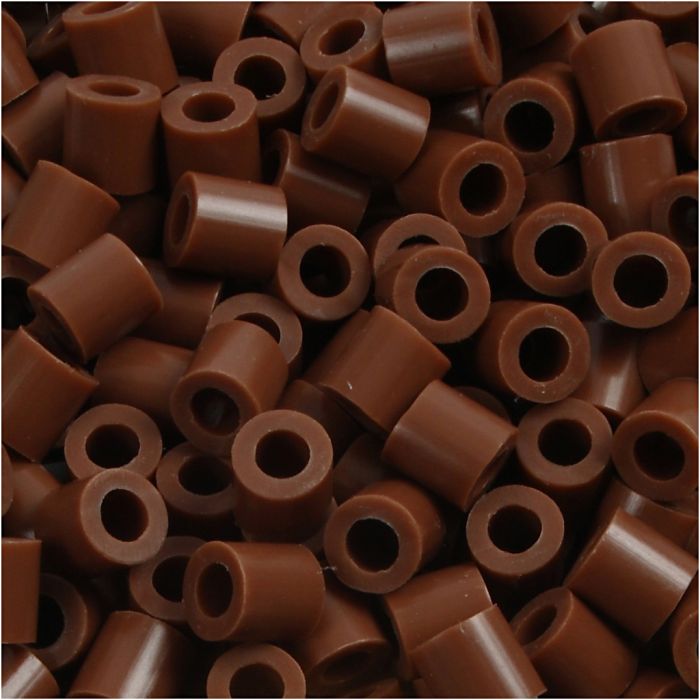 Fuse Beads, medidas 5x5 mm, medida agujero 2,5 mm, medium, chocolate (32249), 6000 ud/ 1 paquete