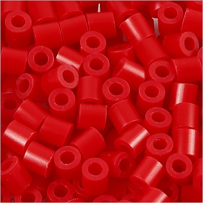 Fuse Beads, medidas 5x5 mm, medida agujero 2,5 mm, medium, rojo (32231), 1100 ud/ 1 paquete