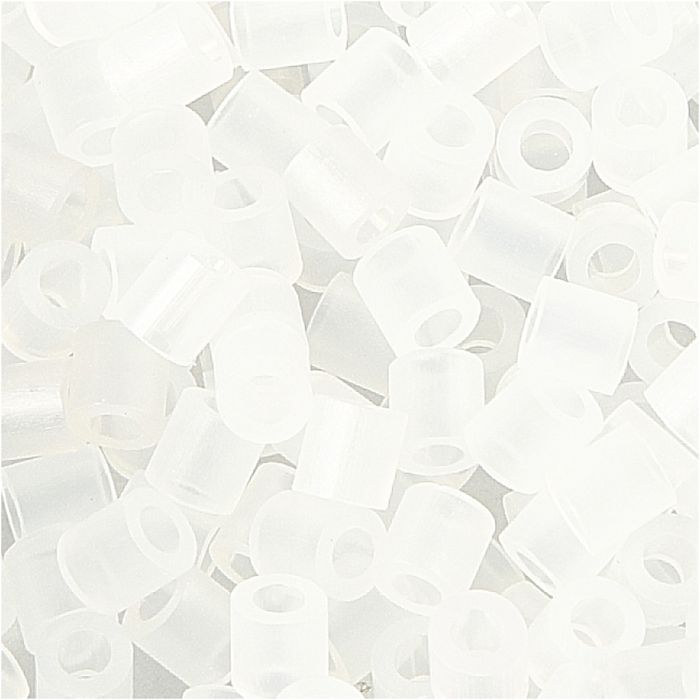 Fuse Beads, medidas 5x5 mm, medida agujero 2,5 mm, medium, transparente (32264), 1100 ud/ 1 paquete