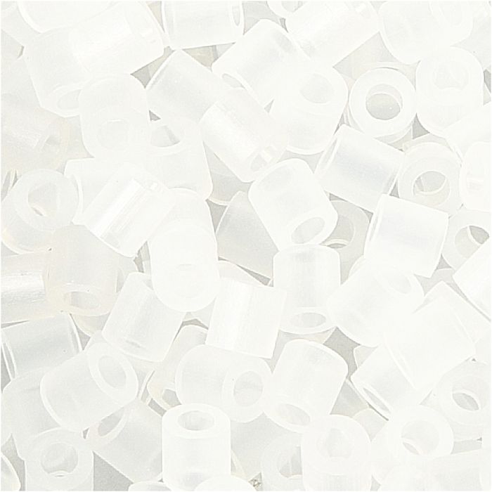 Fuse Beads, medidas 5x5 mm, medida agujero 2,5 mm, medium, transparente (32264), 6000 ud/ 1 paquete