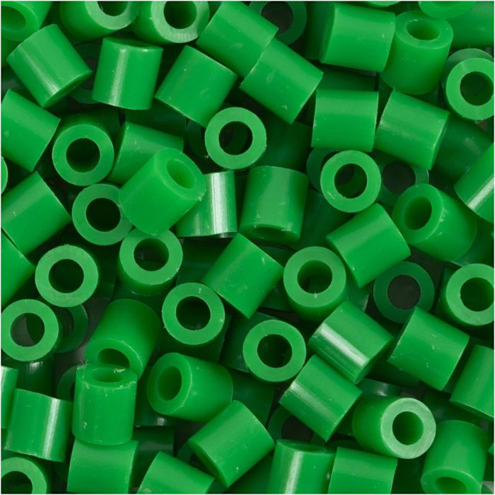 Fuse Beads, medidas 5x5 mm, medida agujero 2,5 mm, medium, verde (32230), 6000 ud/ 1 paquete