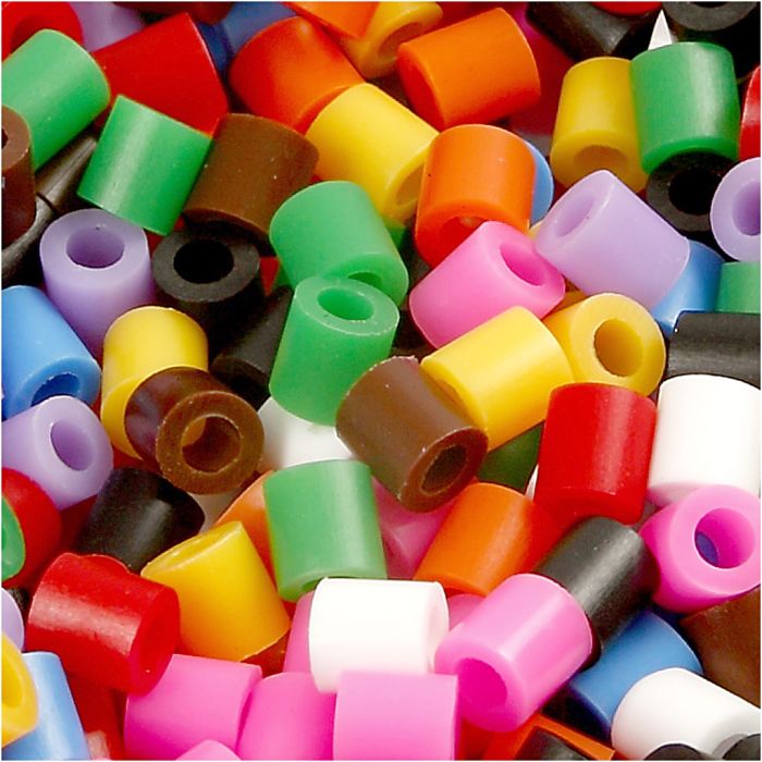 Fuse Beads, medidas 5x5 mm, medida agujero 2,5 mm, medium, colores estándar, 20000 ud/ 1 cubo