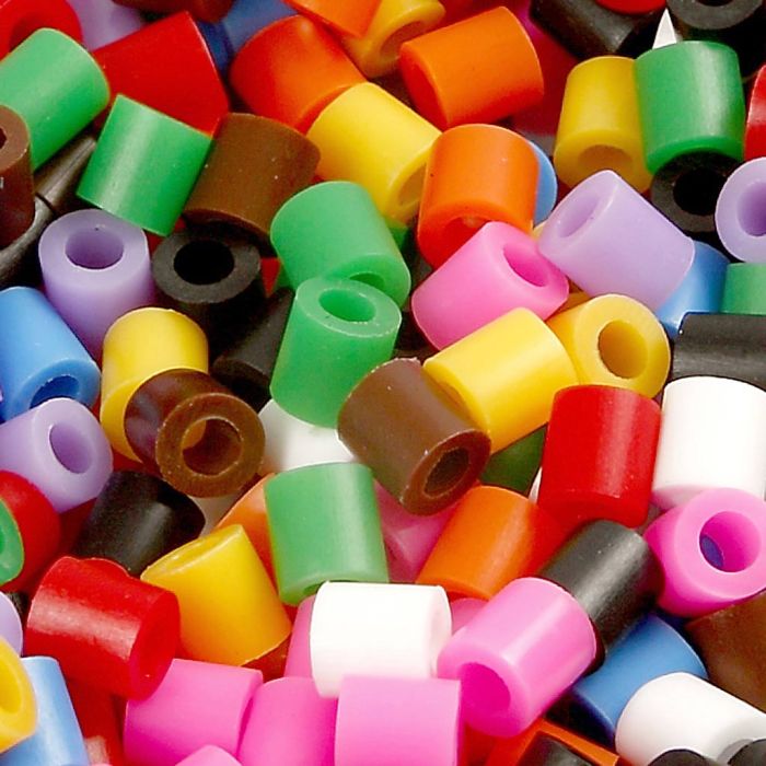 Fuse Beads, medidas 5x5 mm, medida agujero 2,5 mm, medium, colores estándar, 6000 ud/ 1 paquete
