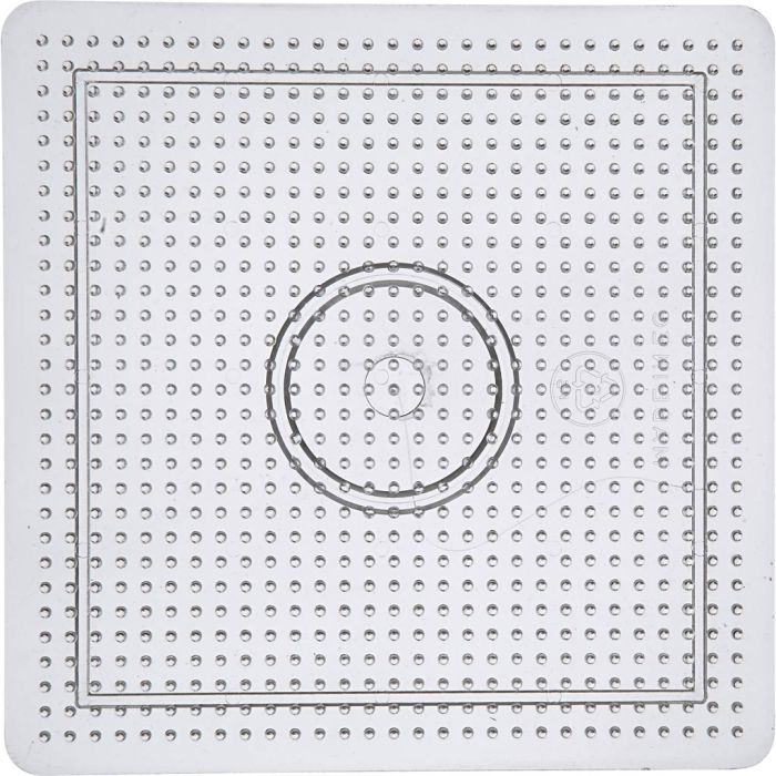 Placa de clavijas, cuadrado, medidas 15 cm, medium, transparente, 1 ud