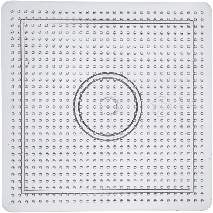 Placa de clavijas, medidas 14,5x14,5 cm, medium, transparente, 1 ud