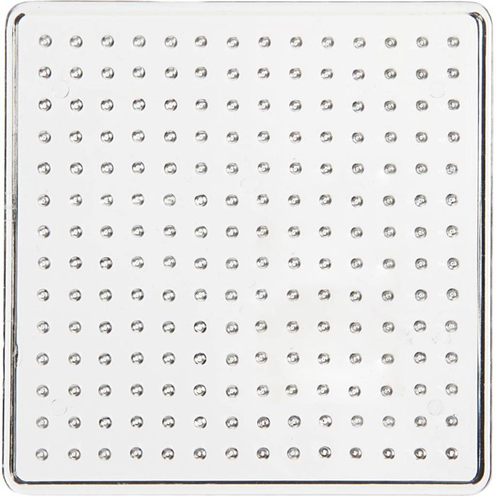 Placa de clavijas, cuadrado pequeño, medidas 9 cm, medium, transparente, 1 ud