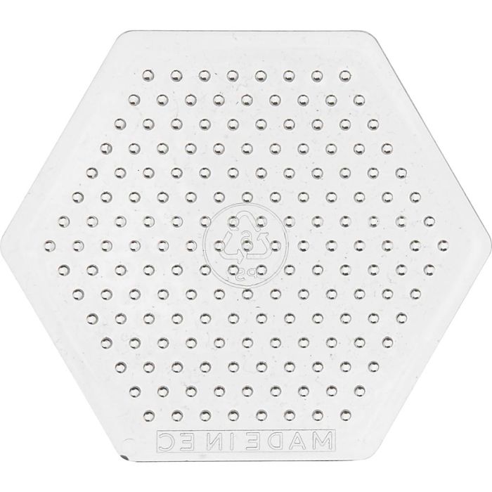 Placa de clavijas, hexágonos pequeños, medidas 7 cm, medium, transparente, 1 ud