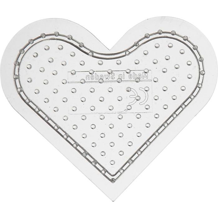 Placa de clavijas, Corazoncito, medidas 7 cm, medium, transparente, 1 ud