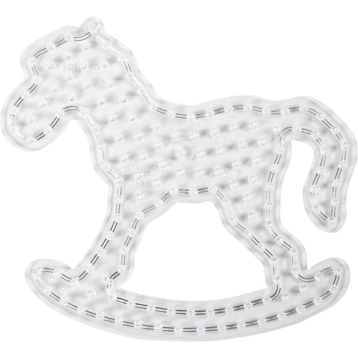 Placa de clavijas, caballo balancín, A: 16,5 cm, A: 18,5 cm, JUMBO, transparente