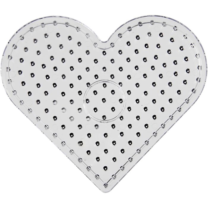 Placa de clavijas, corazón, medidas 17,5x17,5 cm, JUMBO, transparente, 1 ud